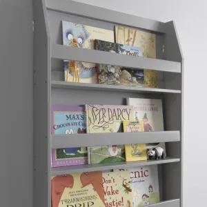 Hakan Display 4 Shelf Bookcase Wall Mounted in Silk Grey