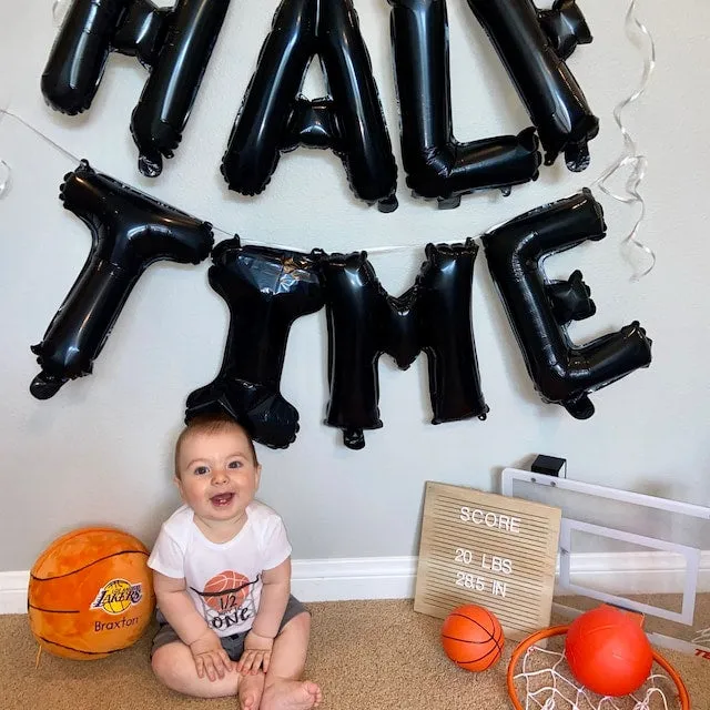 Half Birthday Party Halftime Balloon Banner | Basketball Half Birthday Party Decorations | Basketball Theme Sports Party Decoration Balloons