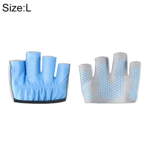 Half Finger Yoga Gloves Anti-skid Sports Gym Palm Protector, Size: L, Palm Circumference: 19cm(Blue)