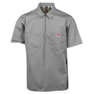 Half Zip Short Sleeve Light Grey