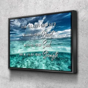 Halfsies Love The Lord Your God Wall Art - Christian Canvas Wall Art