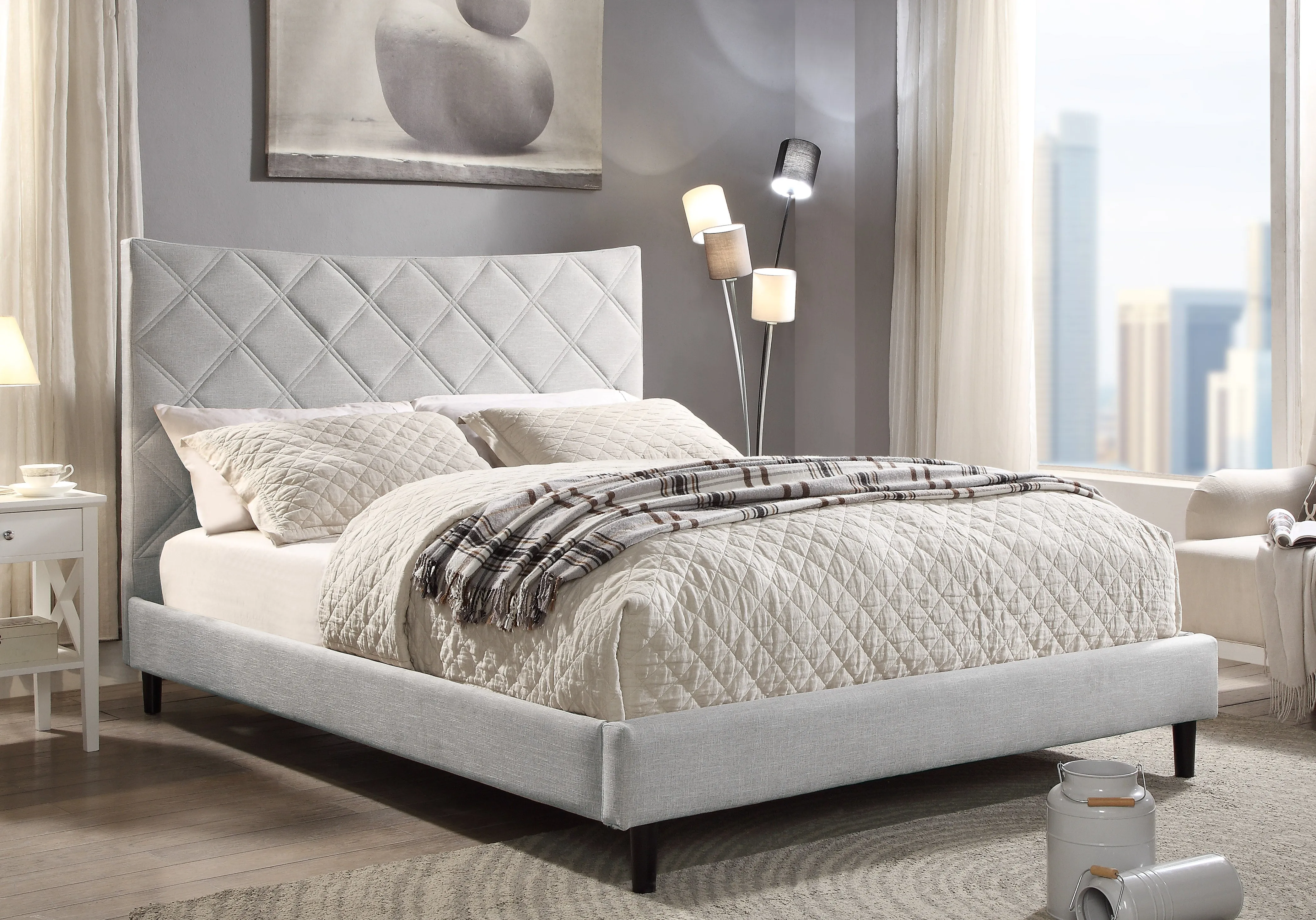 Halifax Queen Bed - Beige