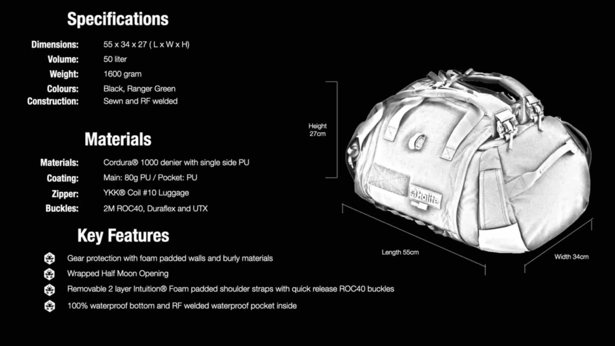 Halite Void 50L Pro Duffel Bag