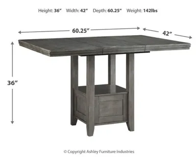 Hallanden Counter Height Dining Table and 6 Barstools with Storage