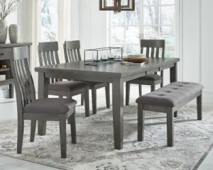 Hallanden Dining Table and 4 Chairs and Bench with Storage