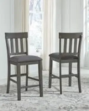 Hallanden Two-tone Gray Counter Height Bar Stool (Set of 2)