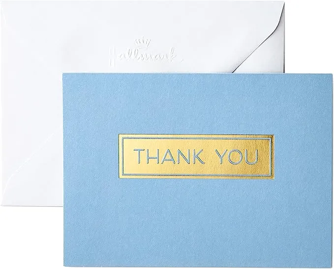 Hallmark Boxed Thank You Cards Assortment, Classic Gold Foil (Four Assorted Designs, 40 Cards with Envelopes)