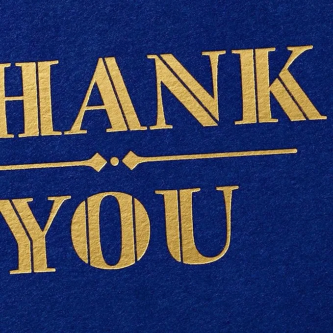 Hallmark Thank You Cards, Navy and Gold Foil (10 Cards with Envelopes)