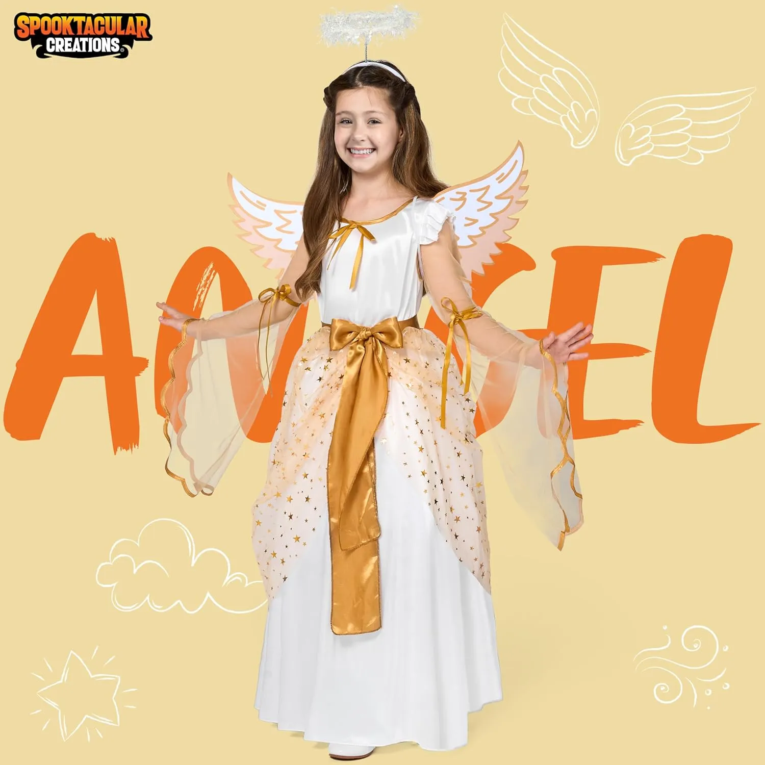 Halloween Angel Costume for Girls, Angel Dress for Kids