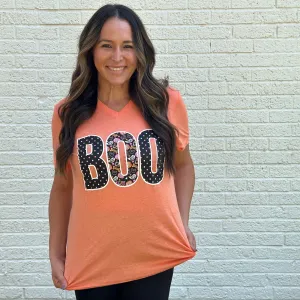 HALLOWEEN: BOO, Spooky Patterns - VNECK