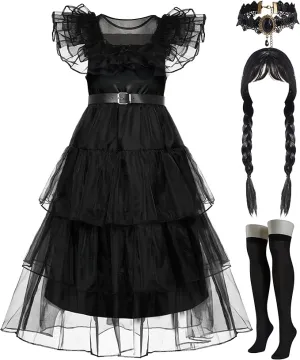 Halloween Dark Vintage Prom Dress for Girls