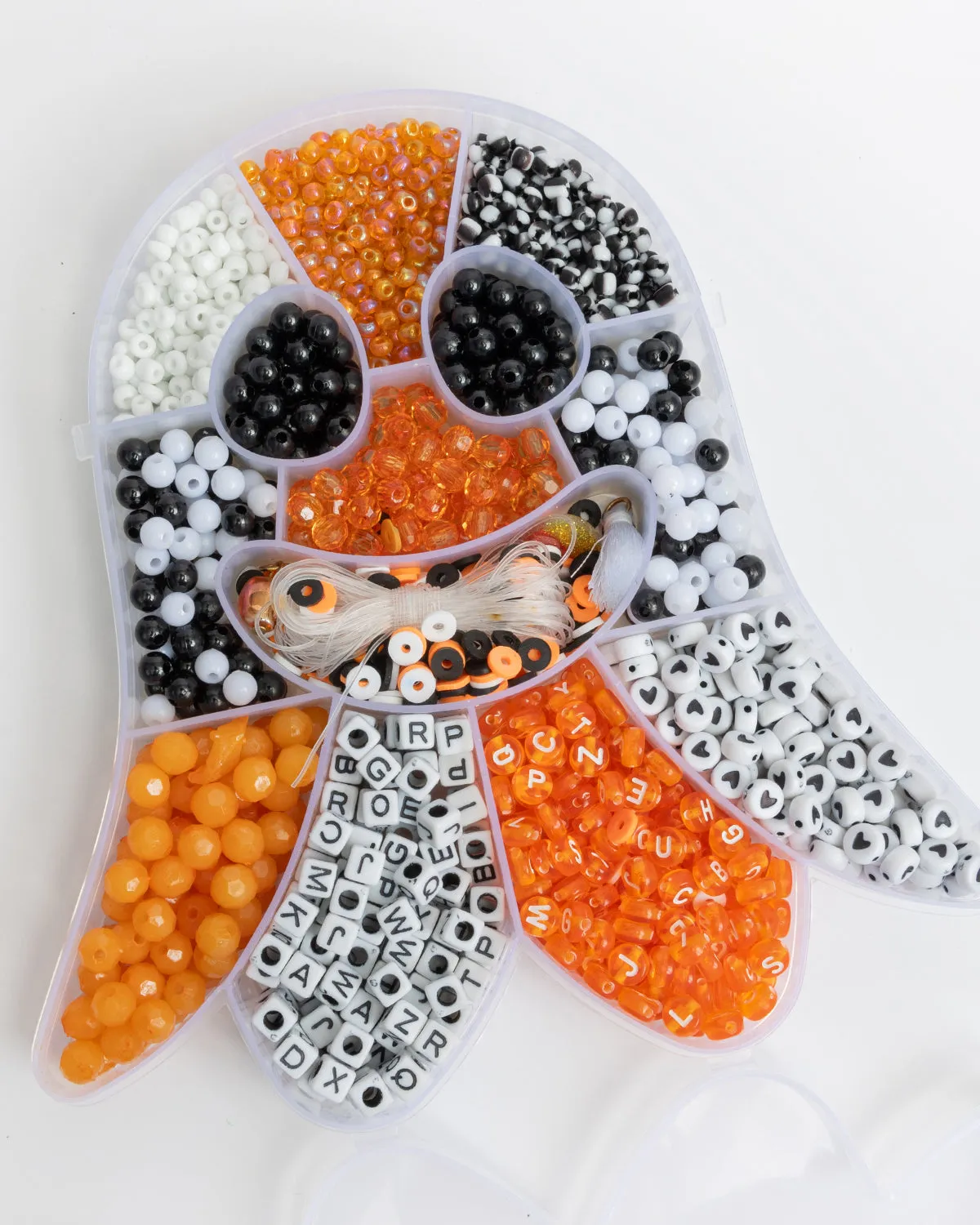 Halloween Ghost Orange and Black Letter DIY Bead Box