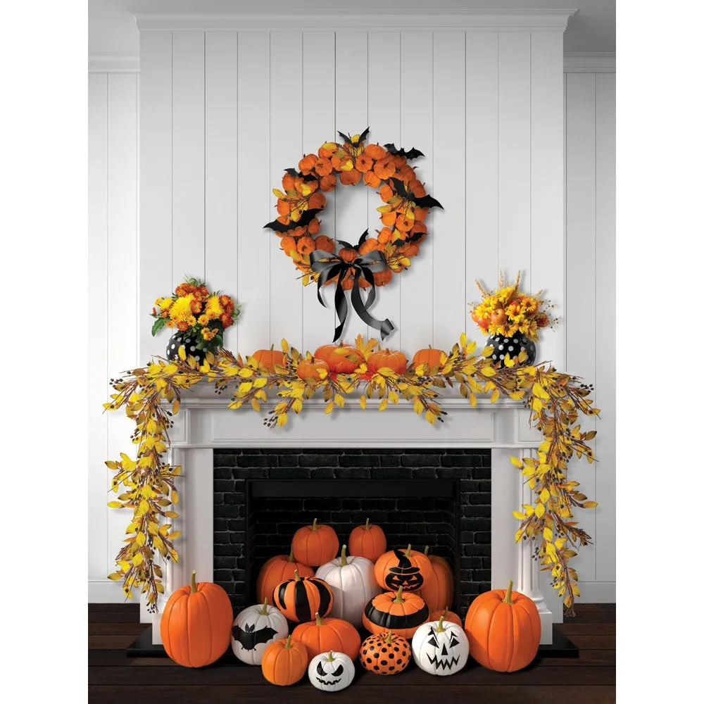 Halloween Hearth Printed Backdrop