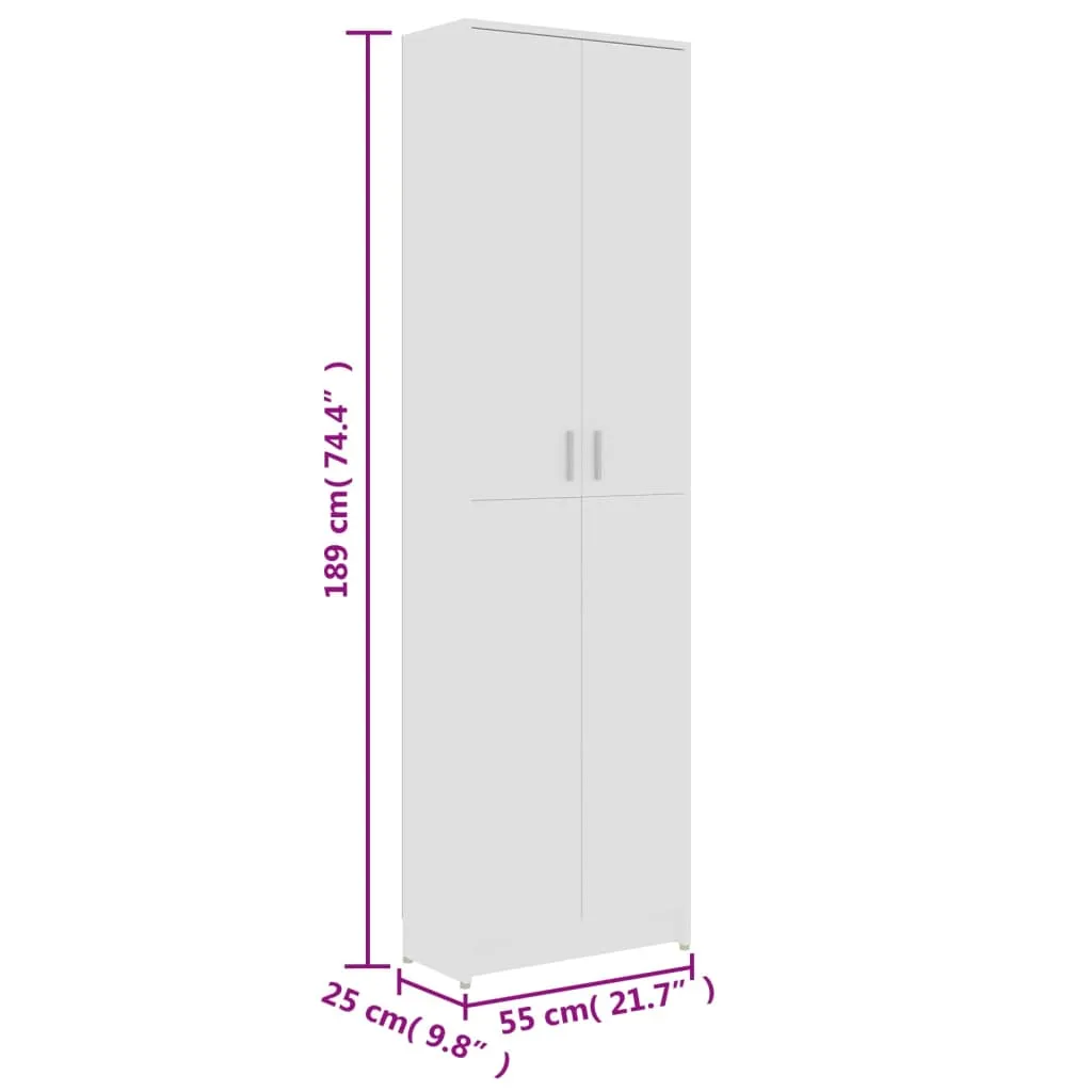 Hallway Wardrobe White 55x25x189 cm Engineered Wood