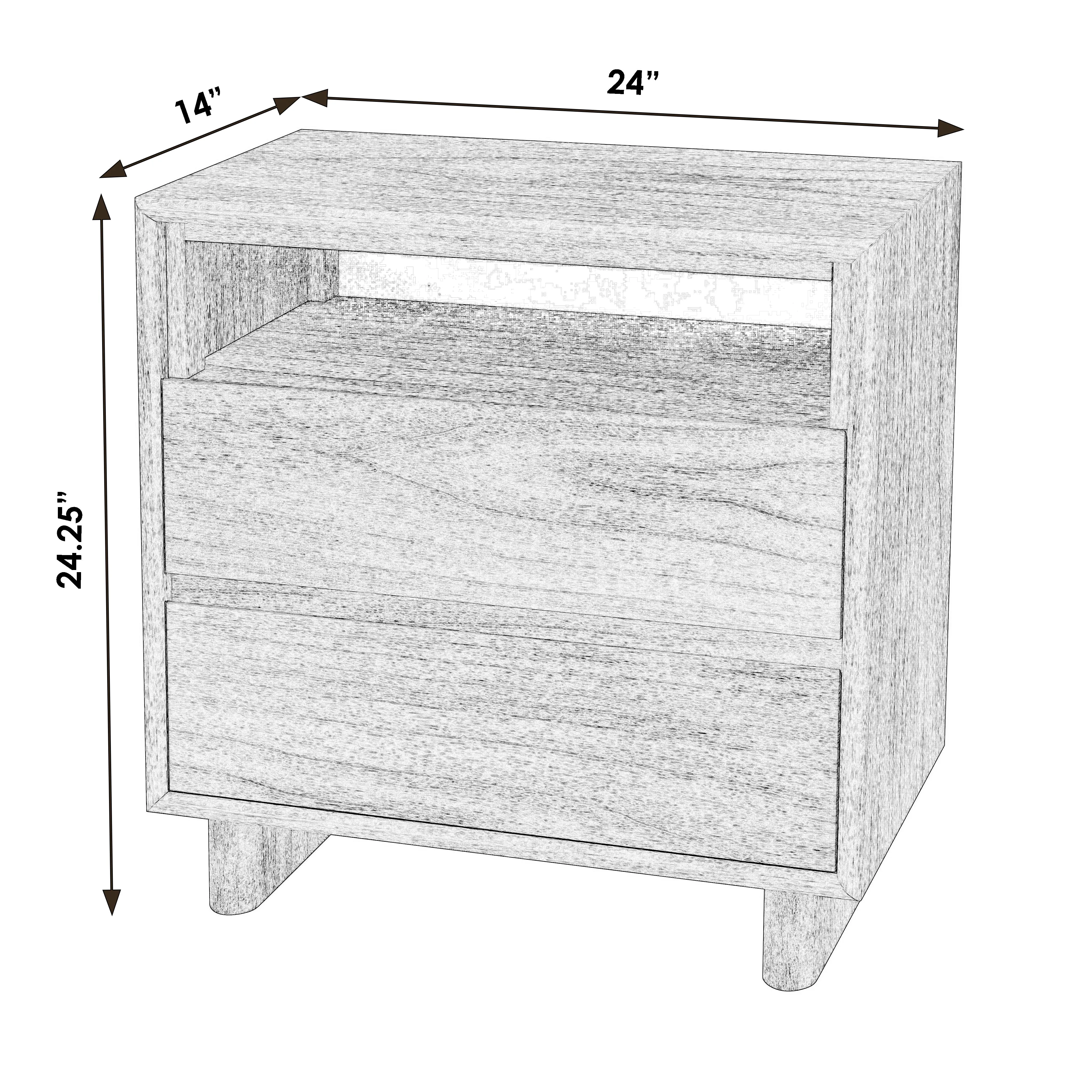 Halmstad Wood Panel 2 Drawer Nightstand in Brown  5768188