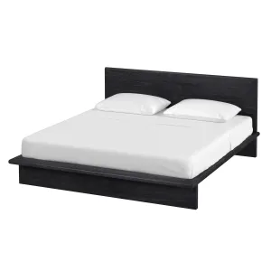 Halmstad Wood Platform King Bed in Black  5769432