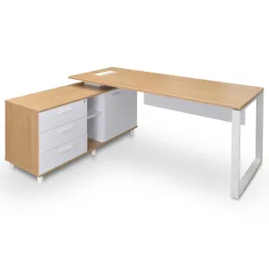 Halo 180cm Executive Office Desk With Left Return - Natural