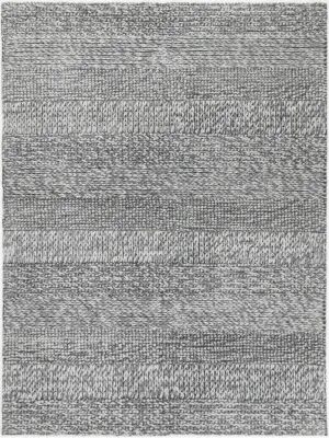 Halo Charcoal Multi Pattern Wool Blend Rug