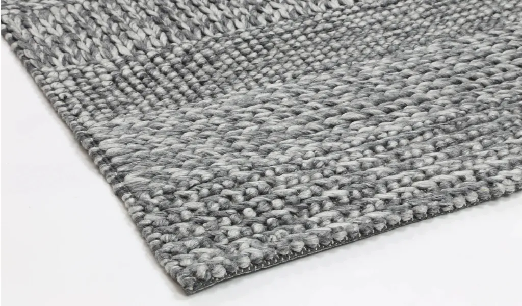 Halo Charcoal Multi Pattern Wool Blend Rug