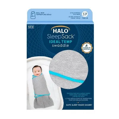 HALO Innovations Sleepsack Swaddle Wrap Ideal Temperature - Heather Gray - Newborn