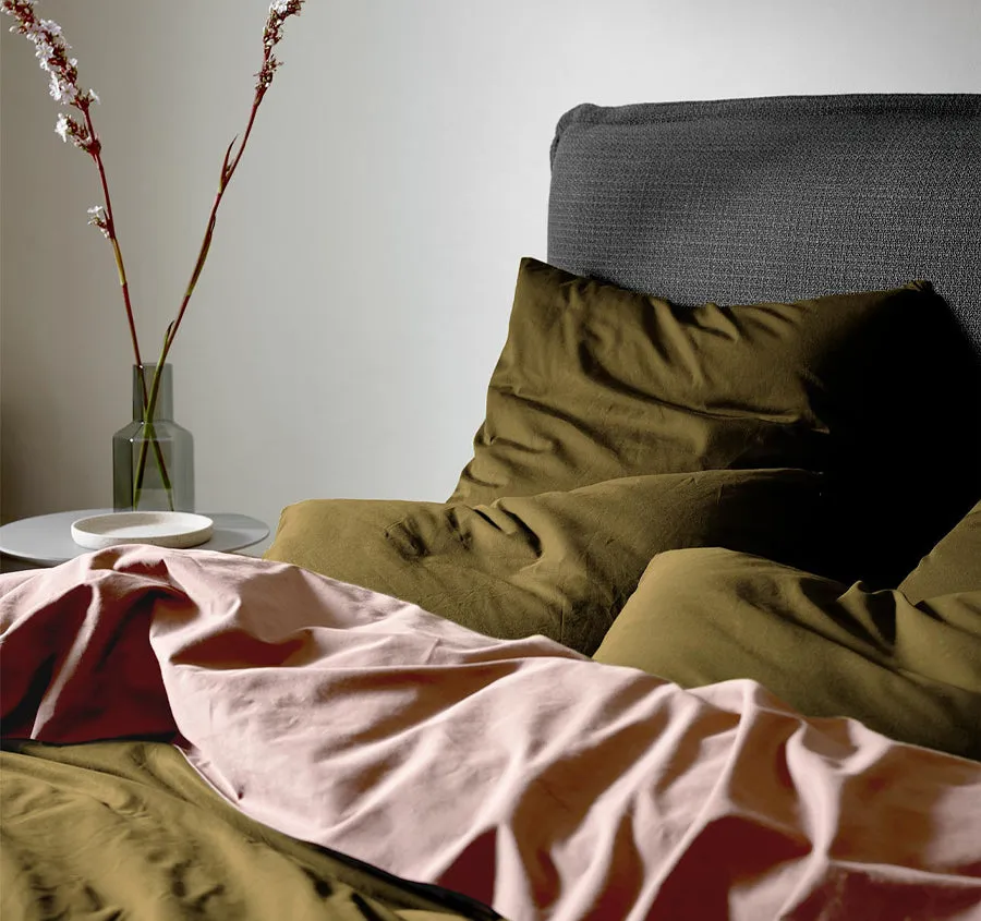 Halo Organic Cotton Quilt Cover Range Khaki