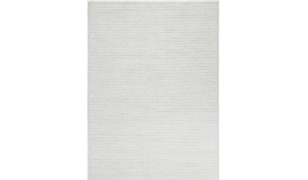 Halo White Braided Pattern Wool Blend Rug