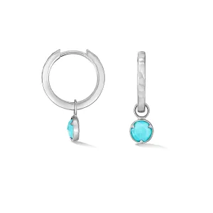 Hammered Turquoise Azure Hoops