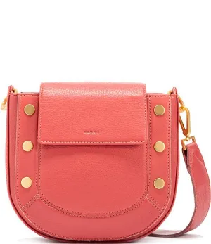 Hammitt Kayce Saddle Bag Medium in Rouge Pink/Brushed Gold Red Zip