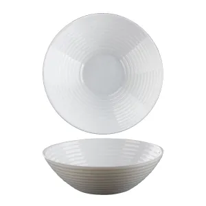 H&B 4PC OPAL SERVING BOWL SET RIBBED WHITE