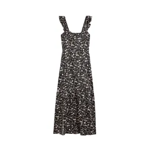 H&M Satin dress, black/floral print