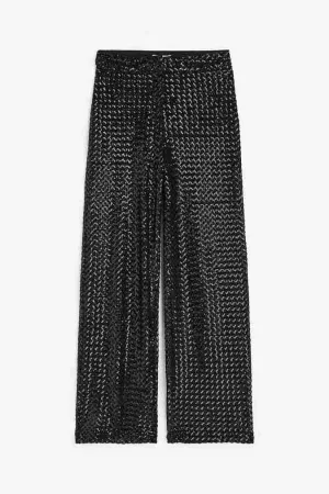 H&M Sequined trousers, black