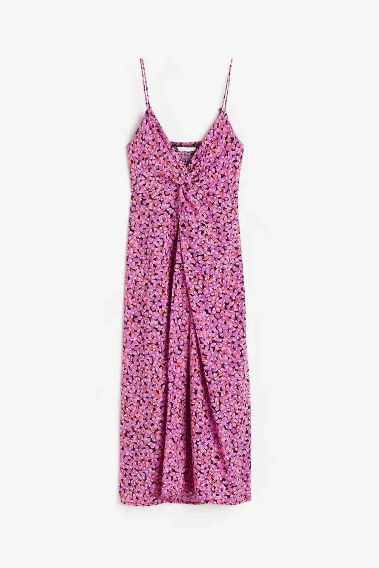 H&M V-neck dress, purple/floral