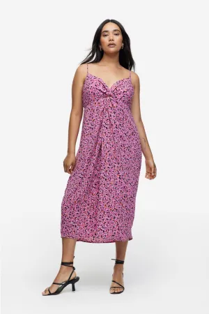 H&M V-neck dress, purple/floral