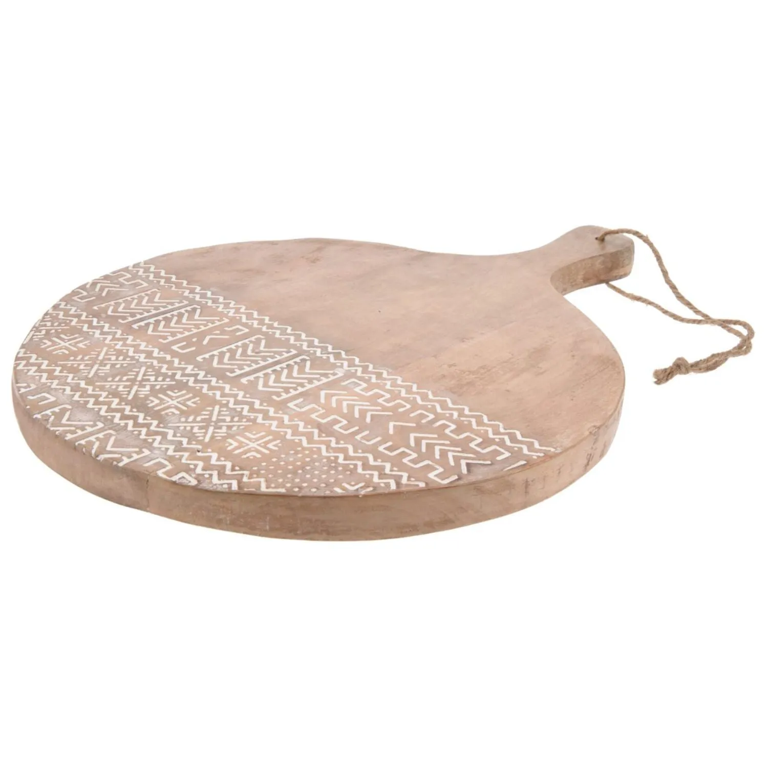 H&S Collection 30cm Mango Wood Round Cutting Board