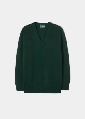 Hampshire Lambswool Jumper in Tartan Green - Classic Fit