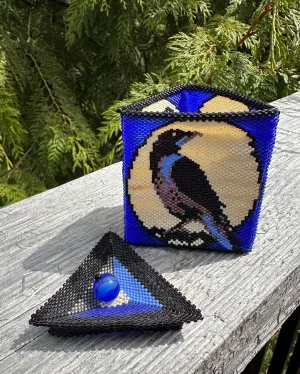 Hand Beaded Boxes With Lids in Four Styles By Paula Lawson of Skidegate