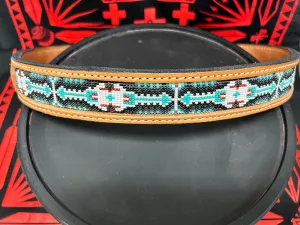 Hand Beaded Leather Belt