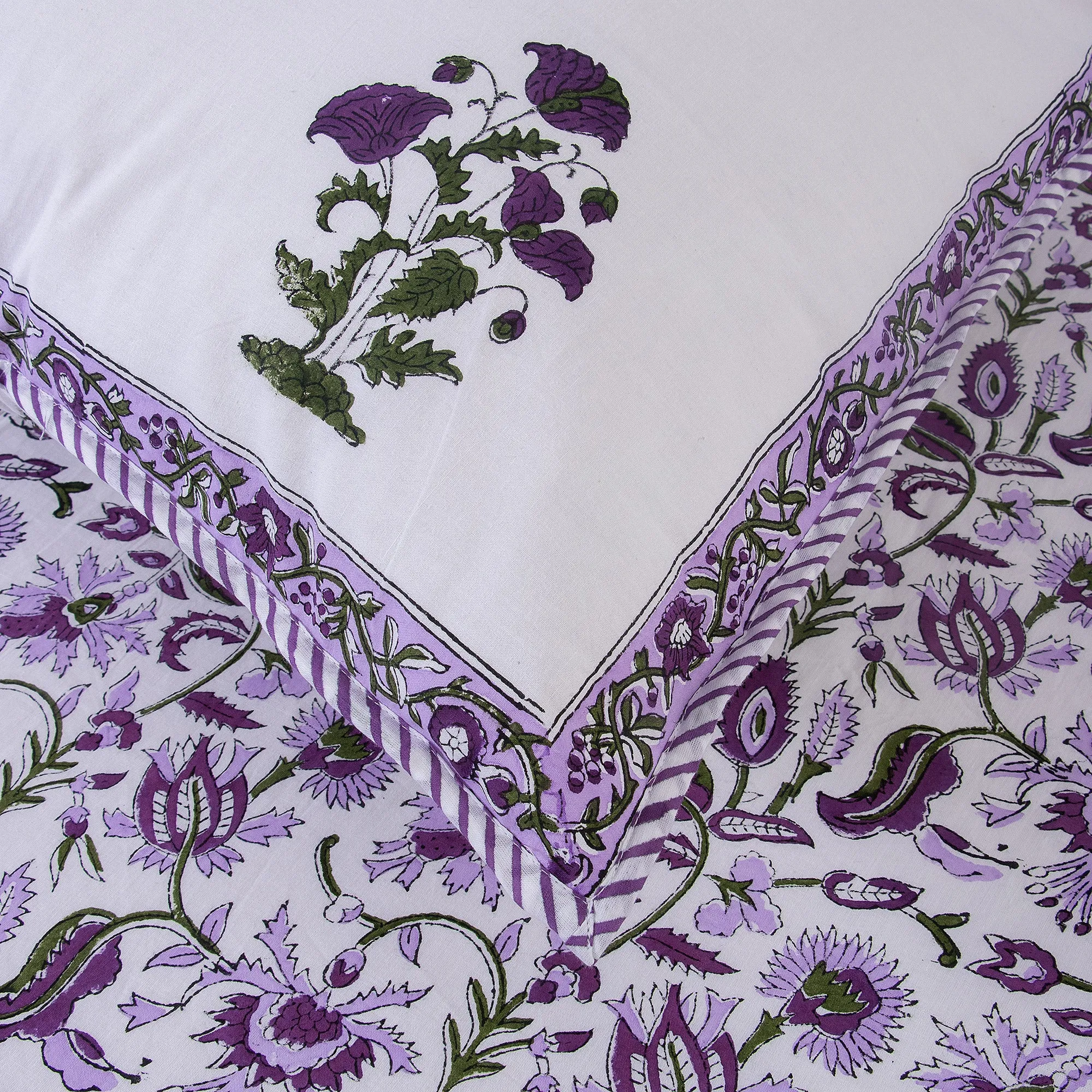 Hand Block Floral Printed Gift Set Soft Cotton Jaipuri Bedsheets