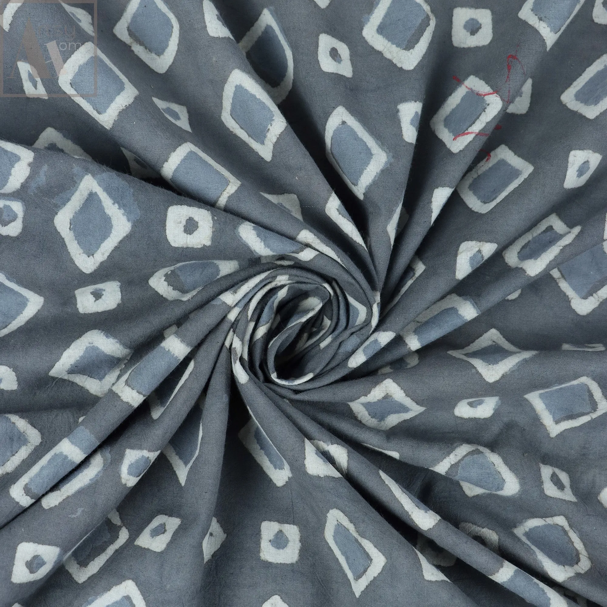 Hand Block Geometrical Print Cotton Fabric Material