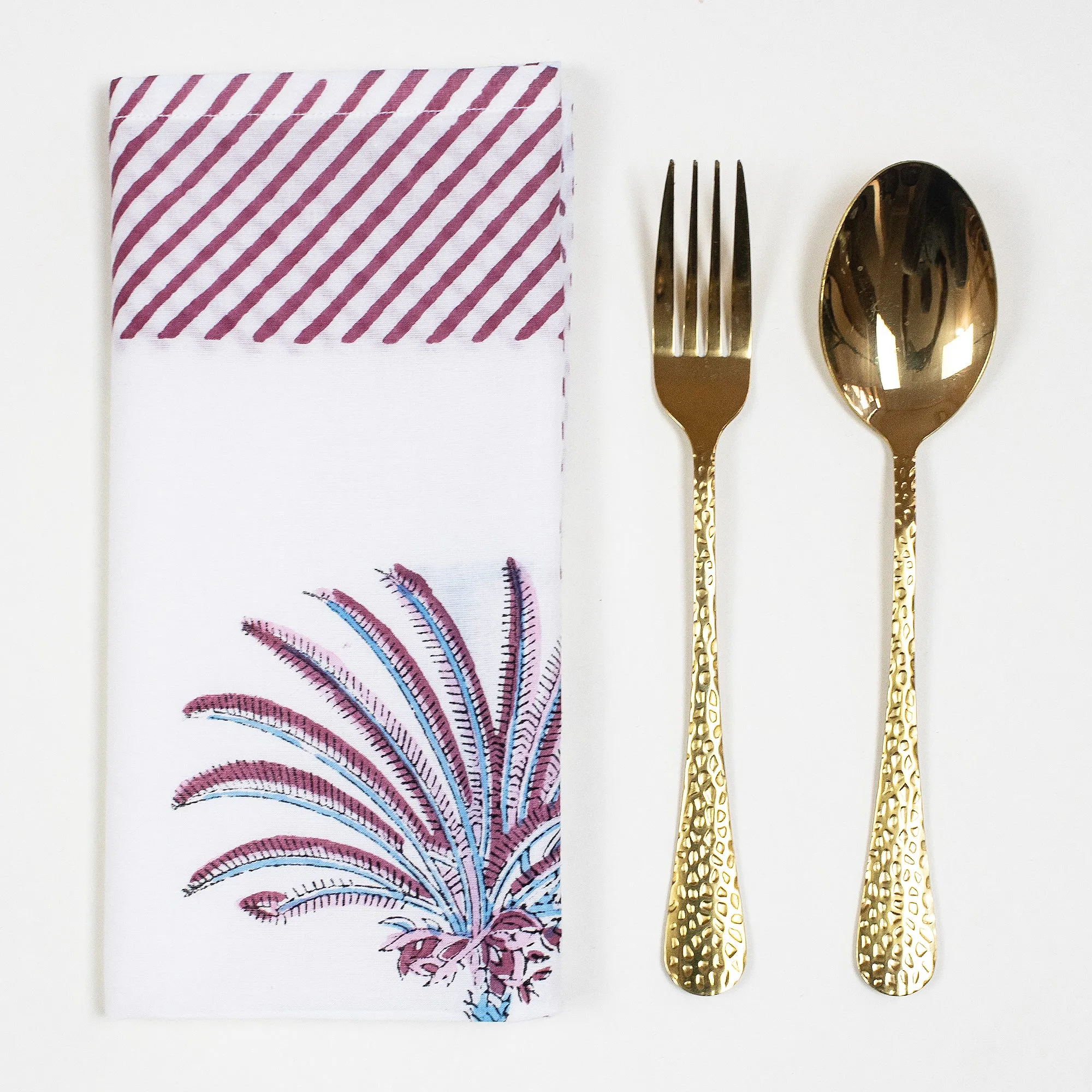 Hand Block Palm Tree Printed Soft Napkins