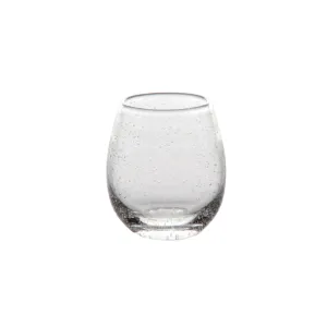 Hand Blown Bubble Stemless Wine Glass, set of 4