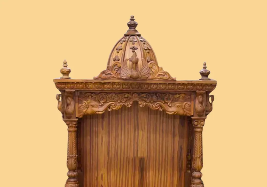 Hand Carved Teak Wood Pooja Mandir