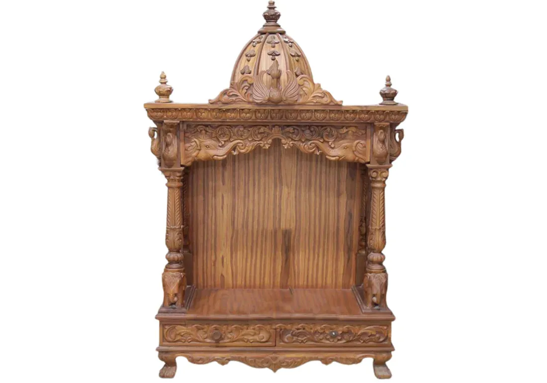 Hand Carved Teak Wood Pooja Mandir