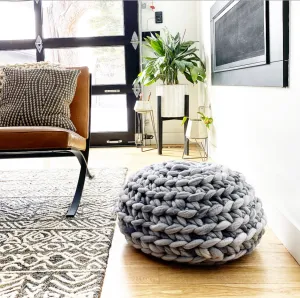 Hand Crochet Pouf Pattern & Video