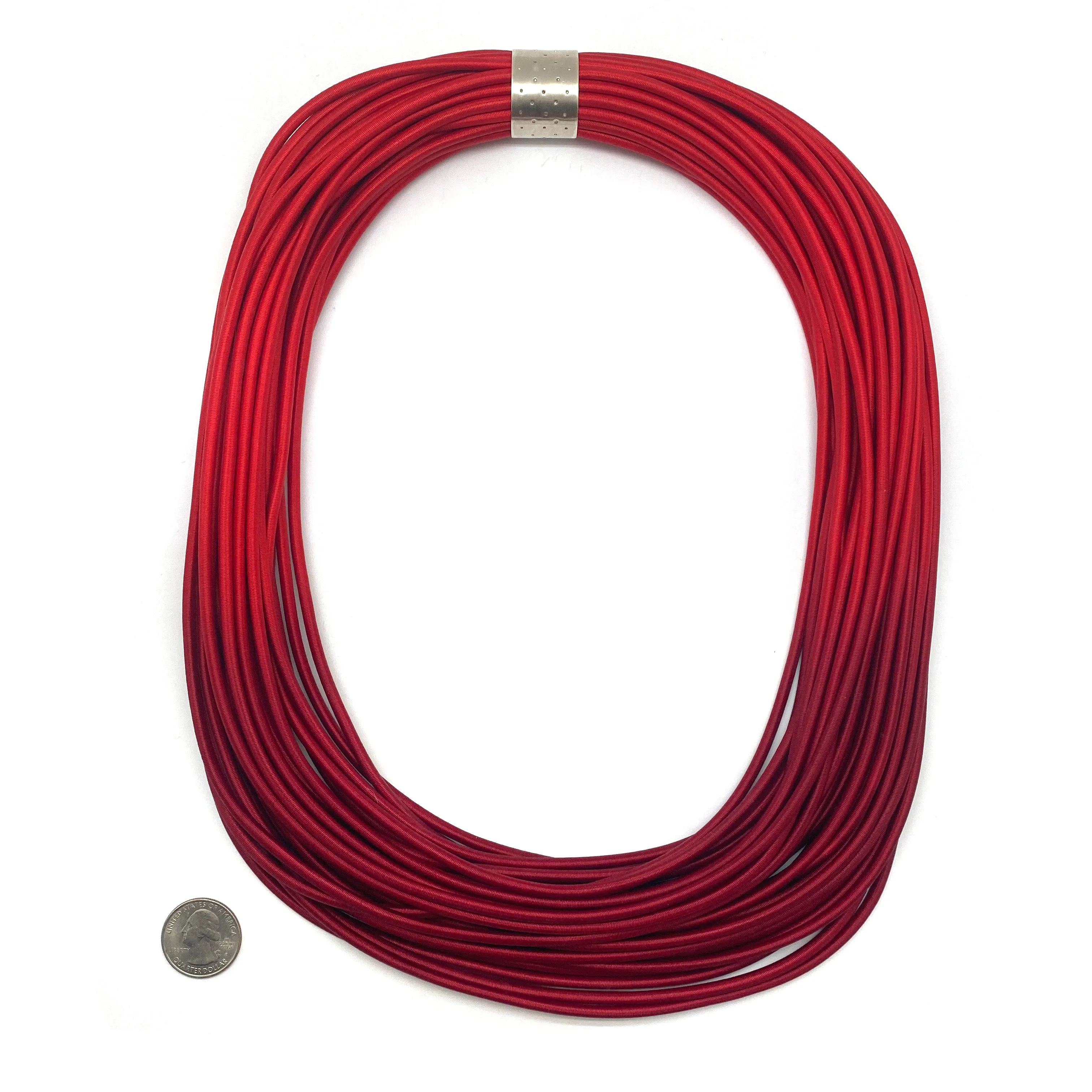 Hand Dyed Red Coil Necklace