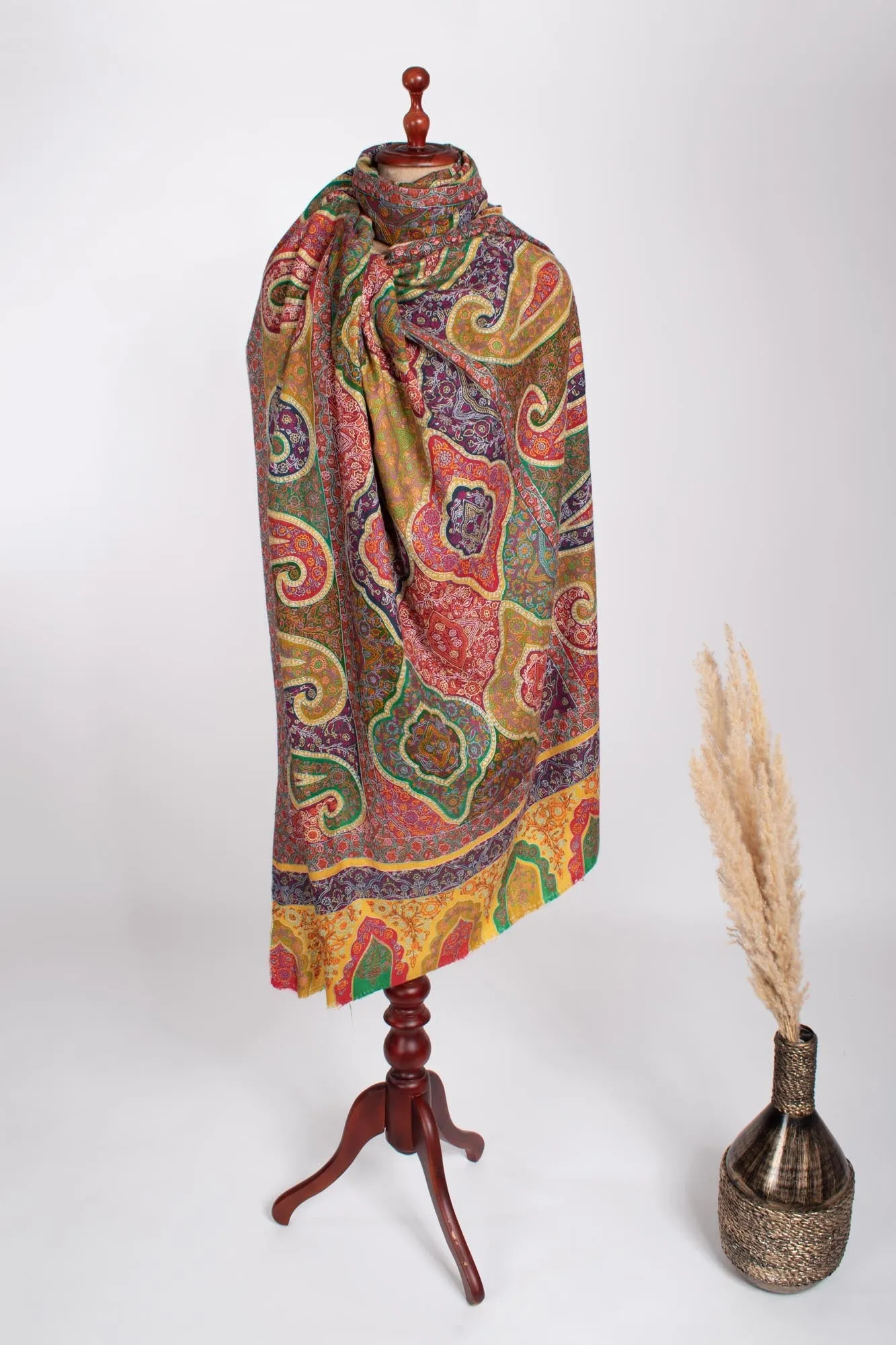 Hand Embroidered Kashmiri Pashmina Shawl - PALI