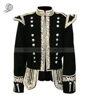 Hand-Embroidered Silver Bullion Royal Doublet