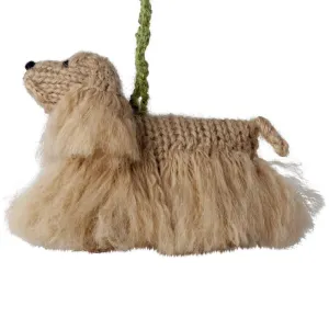 Hand Knit Alpaca Wool Christmas Ornament - Cocker Spaniel Dog