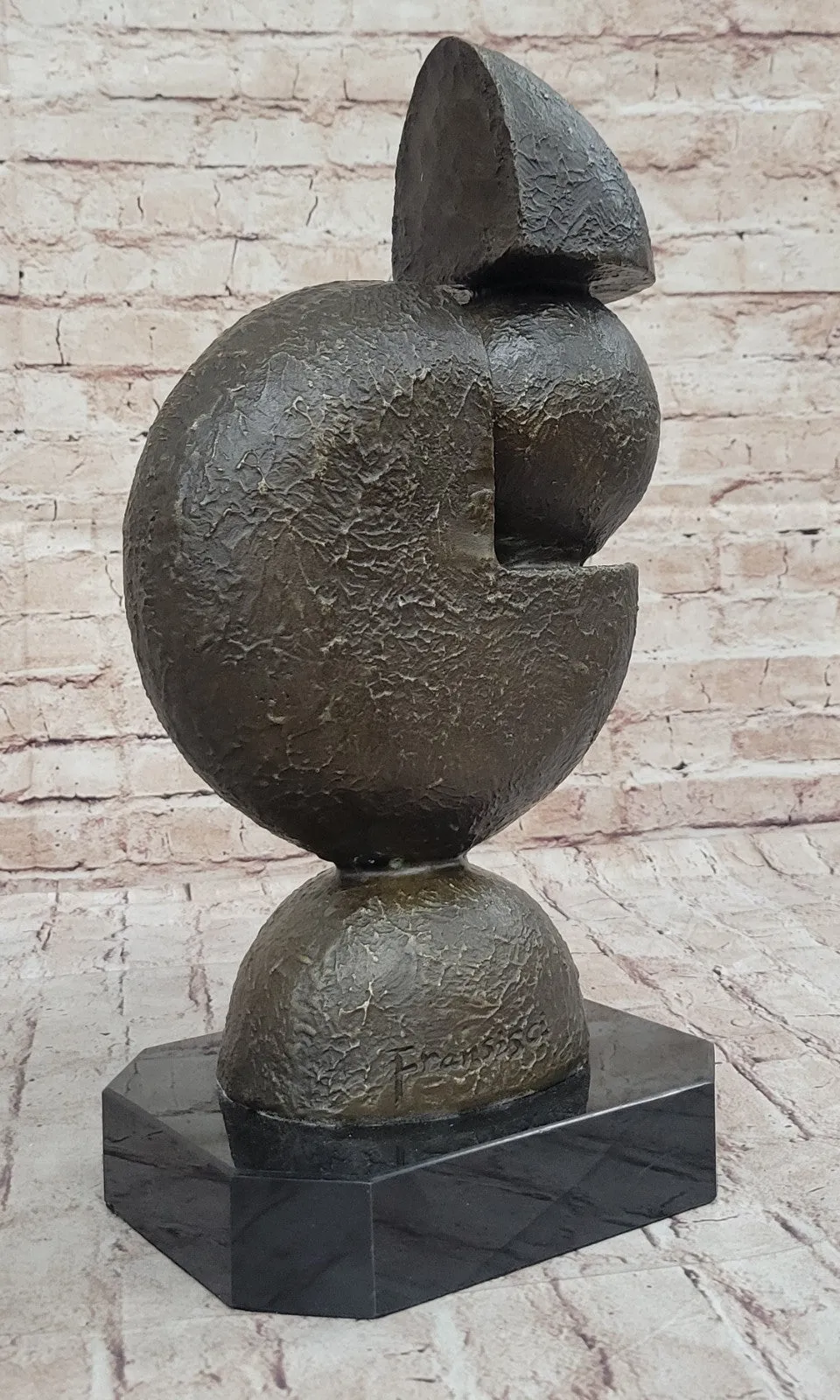 Hand Made Bronze Pac-Man Sculpture by Fransisci: Childhood Arcade Trophy Decor