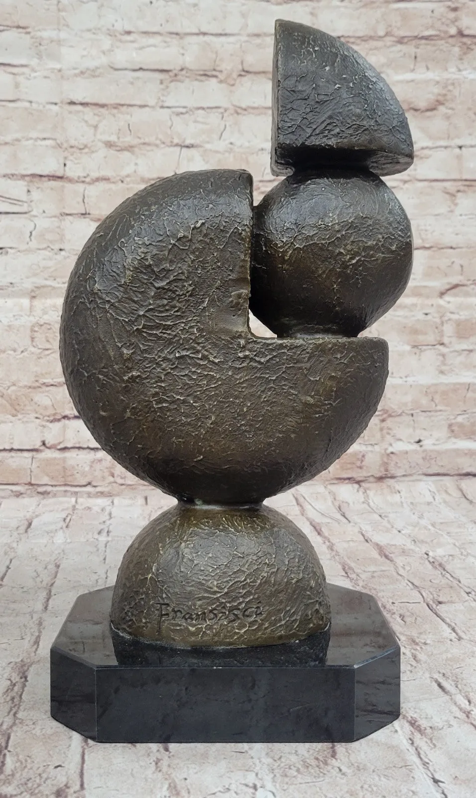 Hand Made Bronze Pac-Man Sculpture by Fransisci: Childhood Arcade Trophy Decor